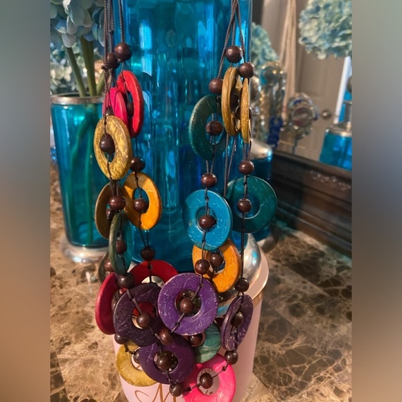 Authentic St. Lucia Multi Colored Beaded African Necklace and Matching Bracelet. - Picture 3 of 11